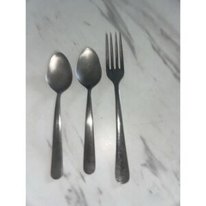 Delco Stainless Steel Dinner Fork 2 Teaspoons‎ Rounded Ends Japan Lot of 3